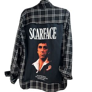1980’S SCARFACE handmade custom original oversized flannel TONY MONTANA